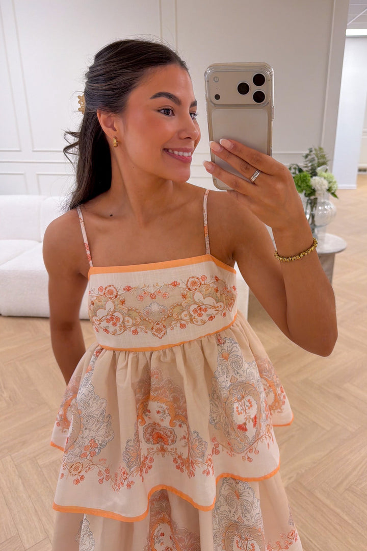 Ines Midi Strap Dress Beige | Kjoler | Smuk