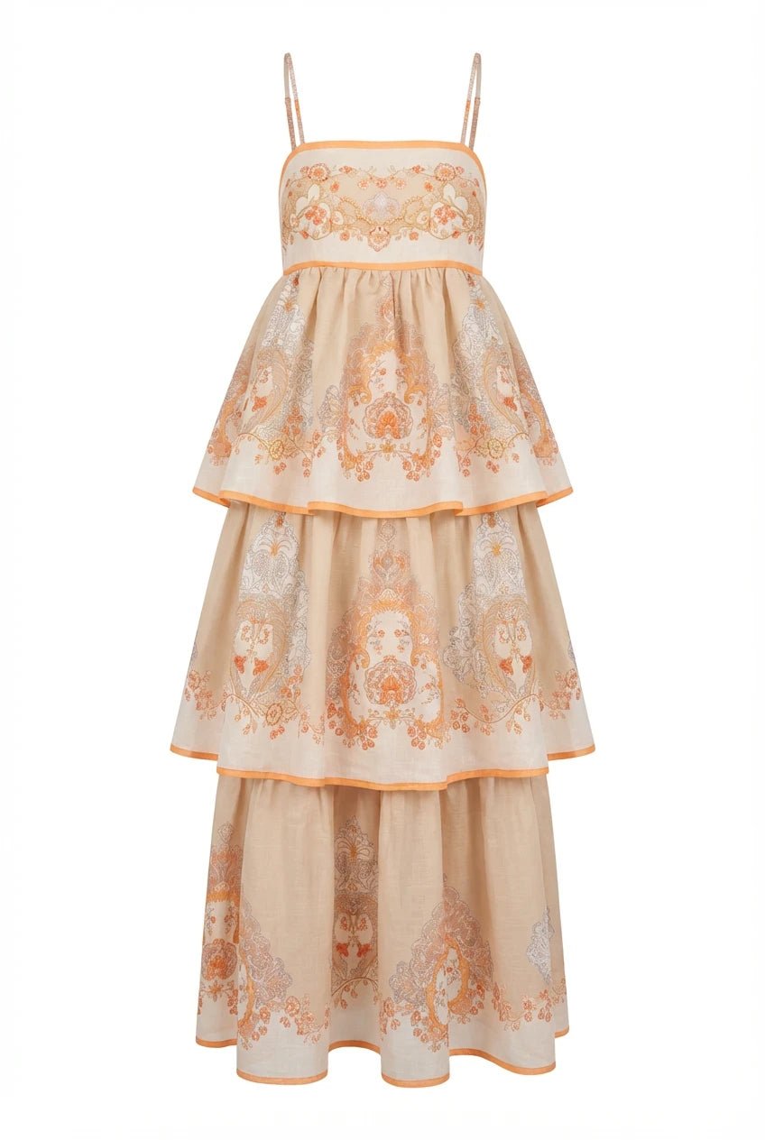 Ines Midi Strap Dress Beige | Kjoler | Smuk