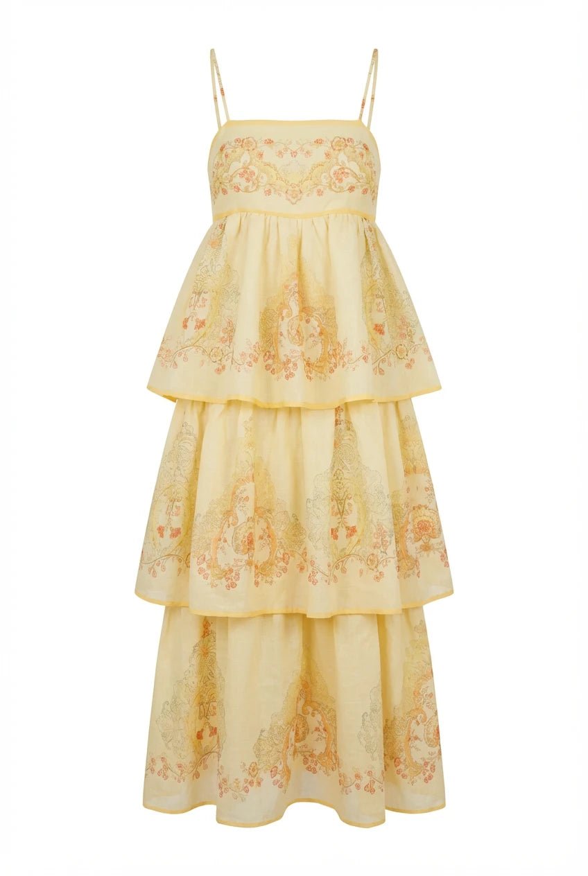 Ines Midi Strap Dress Jaune | Kjoler | Smuk