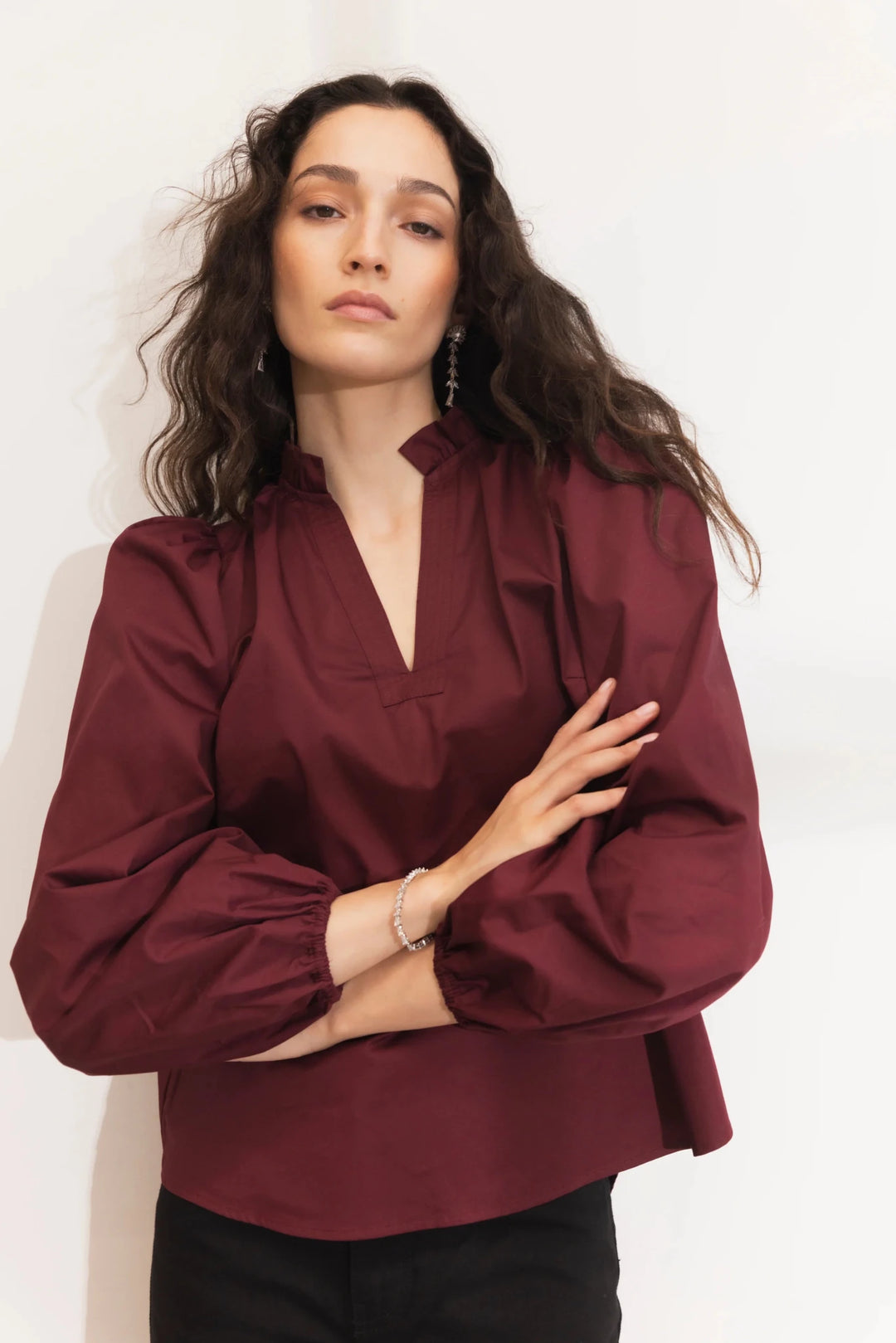 Infinity Blouse Dark Red | Skjorter og bluser | Smuk