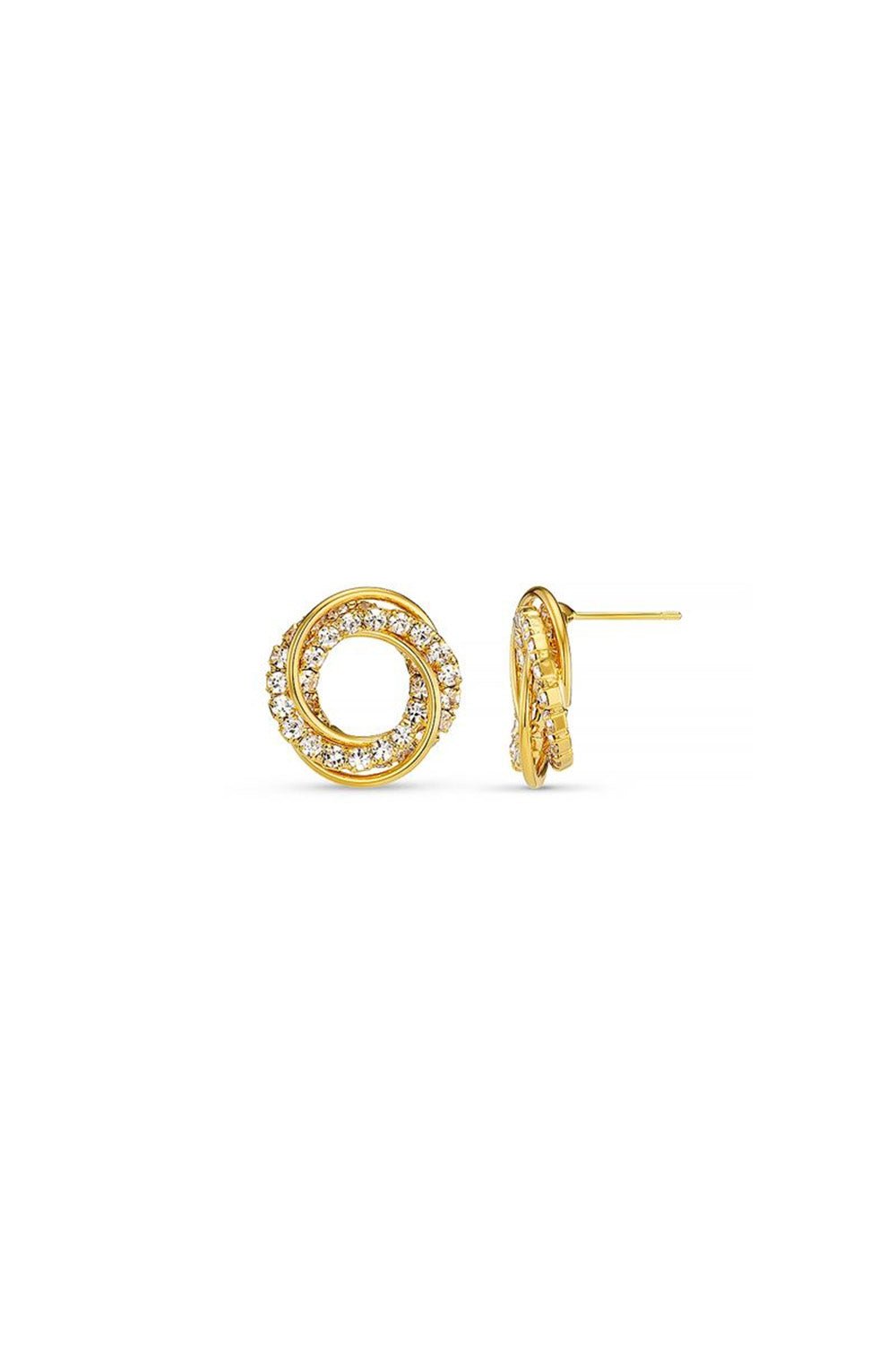 Interlocking Pave Open Circle Stud Earrings Pale Gold | Accessories | Smuk - Dameklær på nett