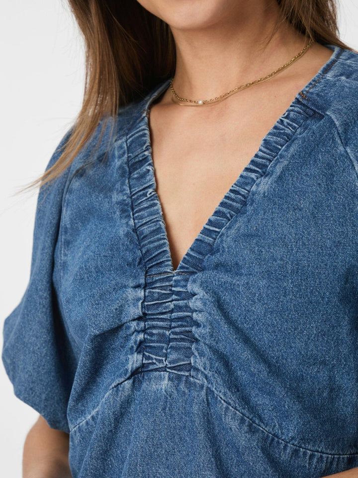 Irina Denim Blouse Blue | Skjorter og bluser | Smuk - Dameklær på nett