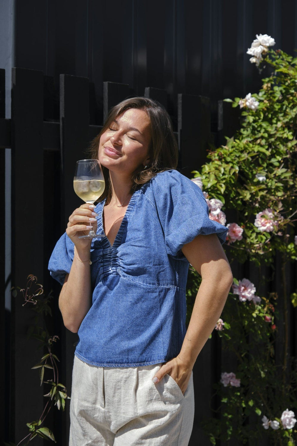 Irina Denim Blouse Blue | Skjorter og bluser | Smuk - Dameklær på nett