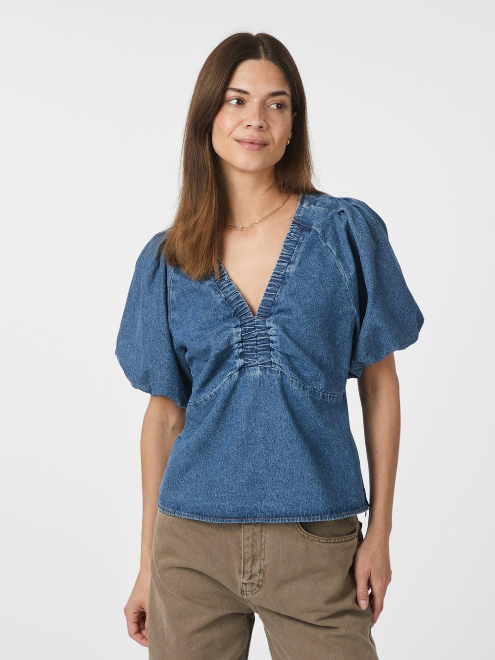 Irina Denim Blouse Blue | Skjorter og bluser | Smuk - Dameklær på nett