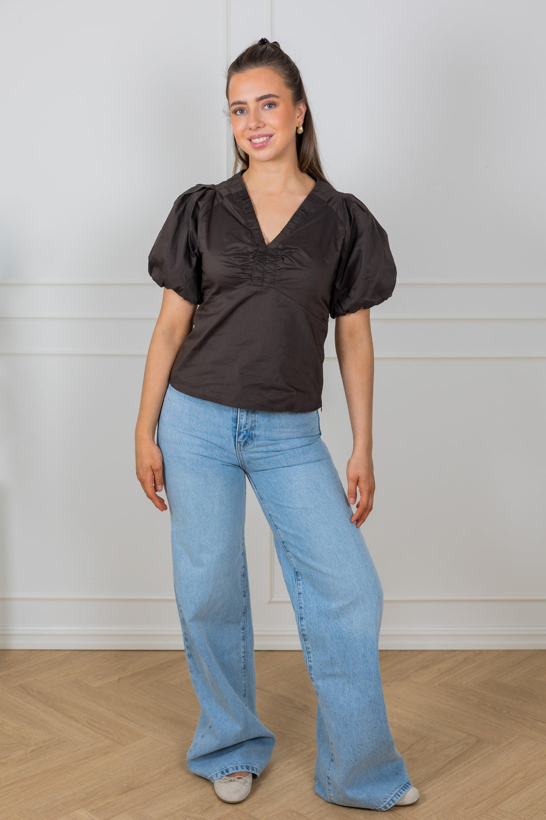 Irina Poplin Blouse Chocolate Brown | Skjorter og bluser | Smuk