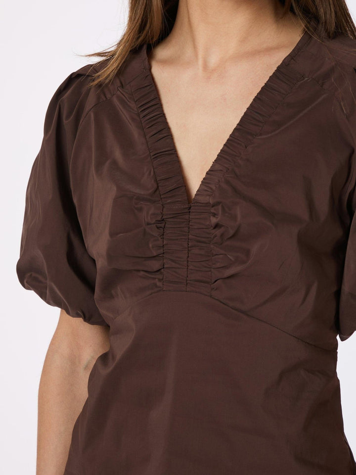 Irina Poplin Blouse Chocolate Brown | Skjorter og bluser | Smuk