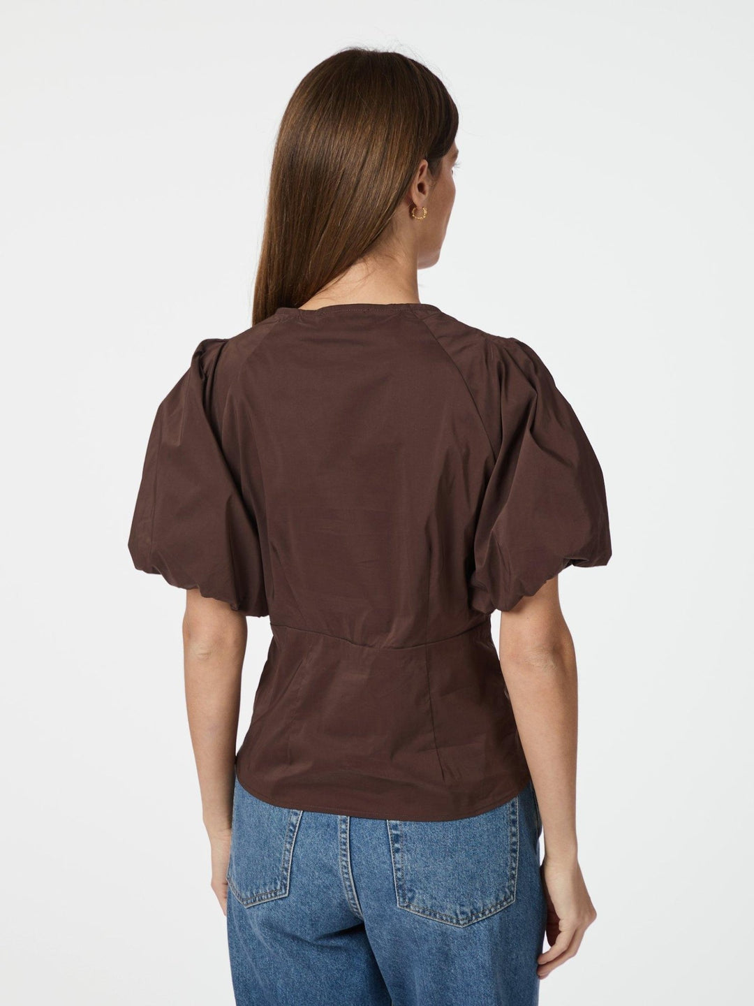 Irina Poplin Blouse Chocolate Brown | Skjorter og bluser | Smuk