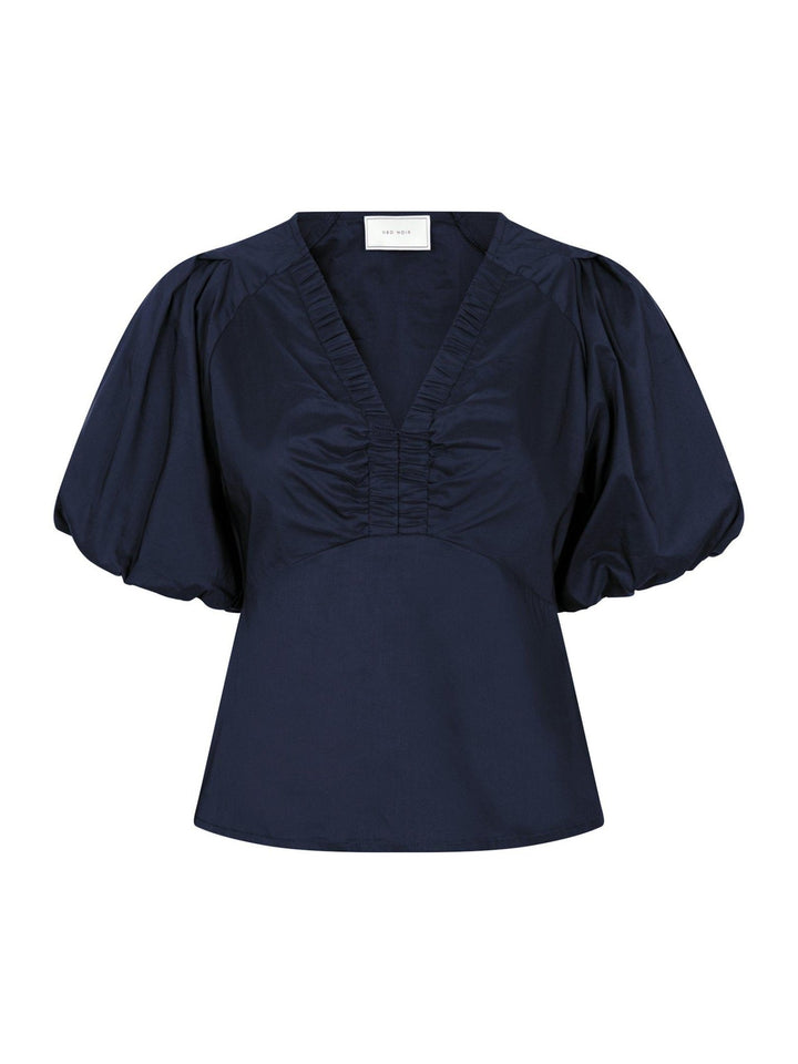 Irina Poplin Blouse Navy | Skjorter og bluser | Smuk