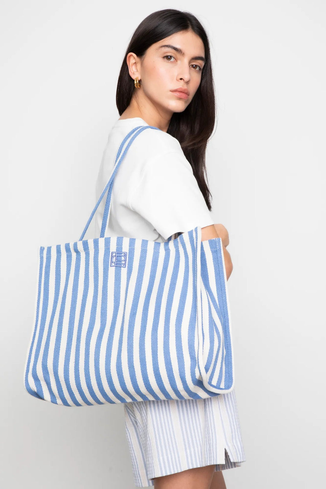 Ivy Tote Bag Blue Stripe | Vesker | Smuk