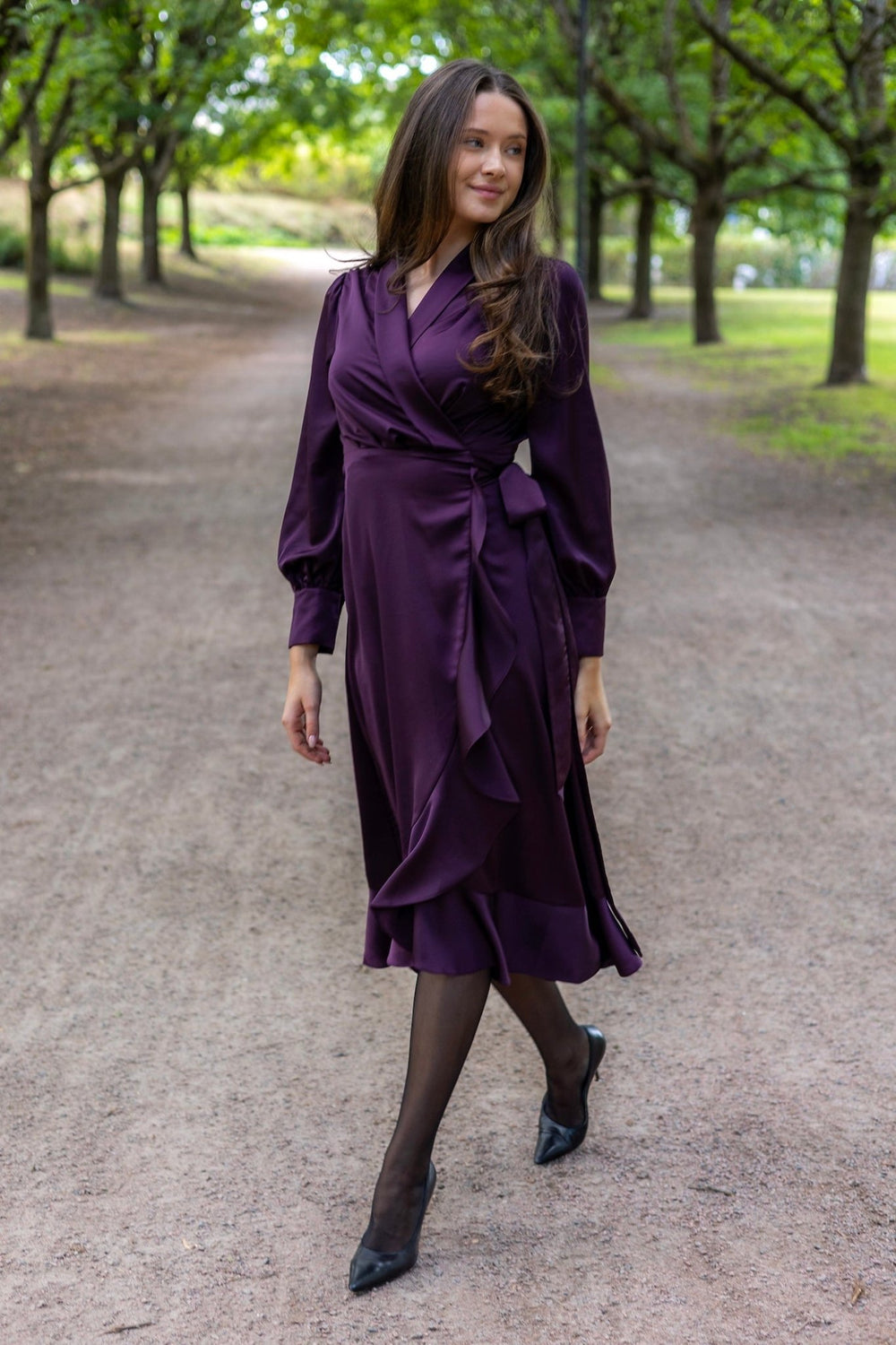Iza Midi Dress Burgundy | Kjoler | Smuk - Dameklær på nett