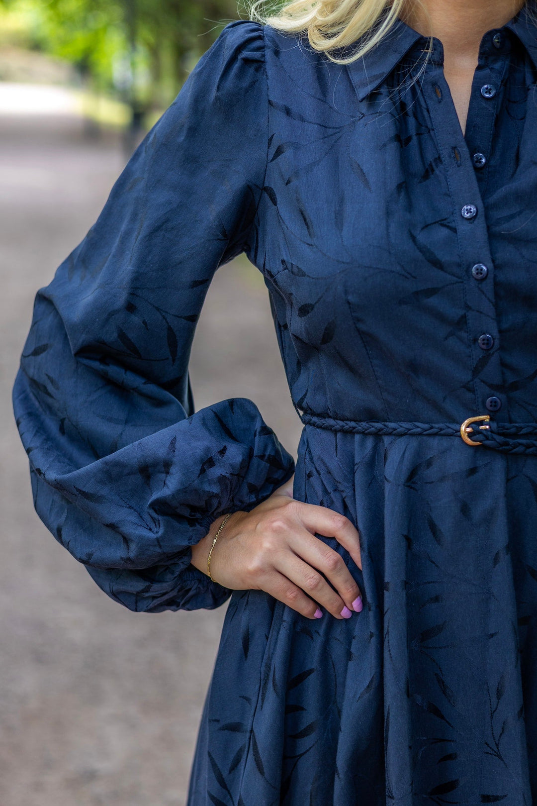 Jacquard Midi Dress Anthracite | Kjoler | Smuk - Dameklær på nett