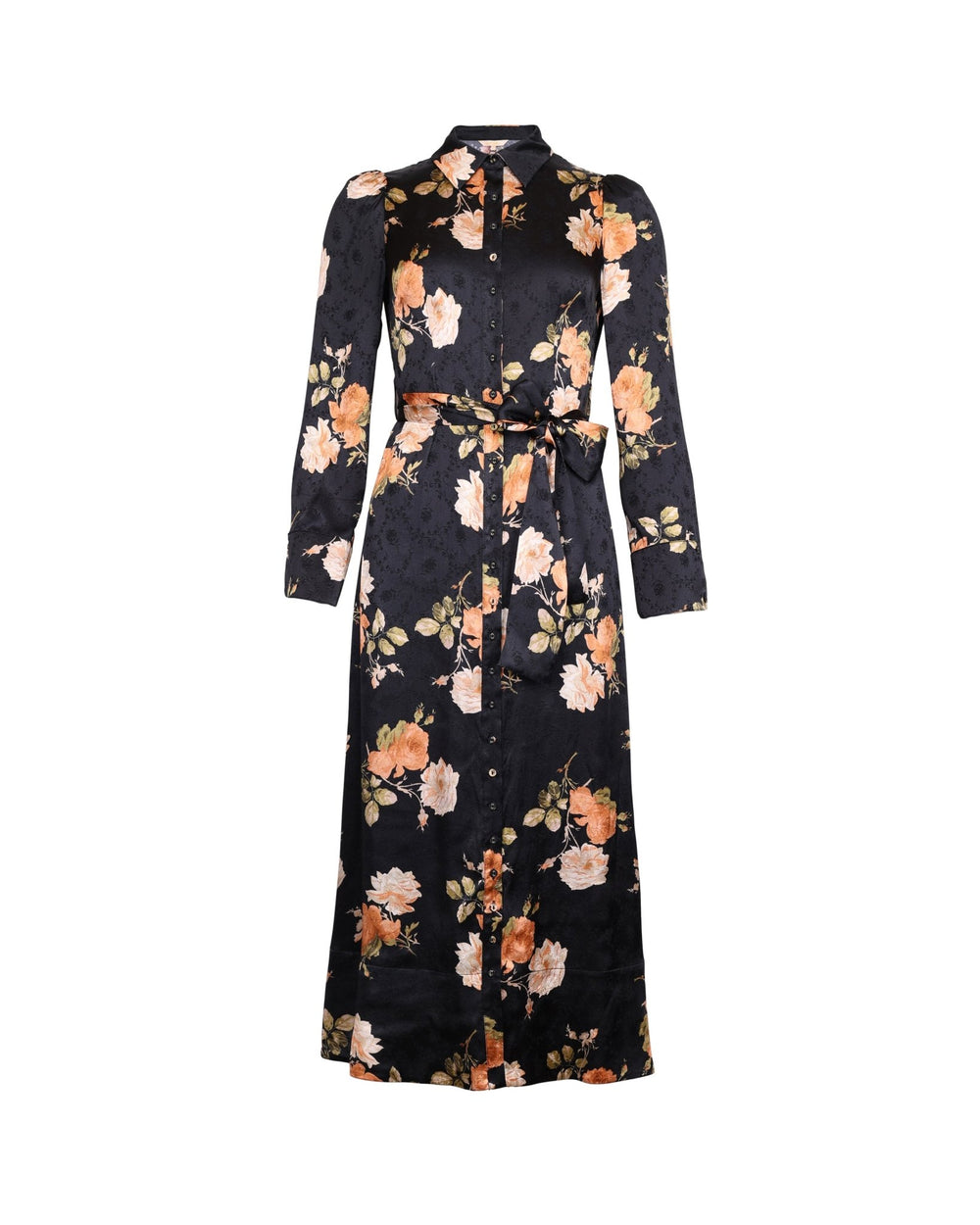 Jacquard Tieband Dress Midnight Roses | Kjoler | Smuk