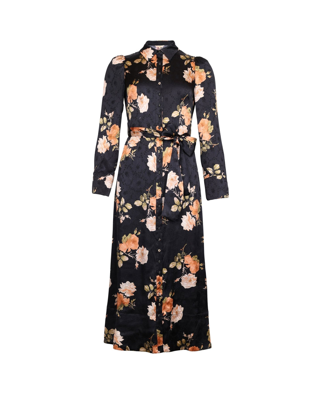 Jacquard Tieband Dress Midnight Roses | Kjoler | Smuk
