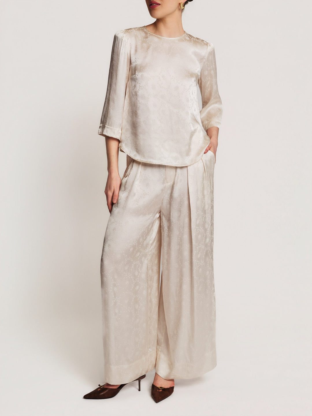 Jacquard Top Vintage White | Topper | Smuk