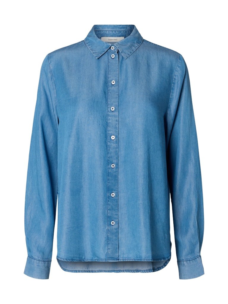 Janna - Viva Ls Shirt Medium Blue Denim | Skjorter og bluser | Smuk