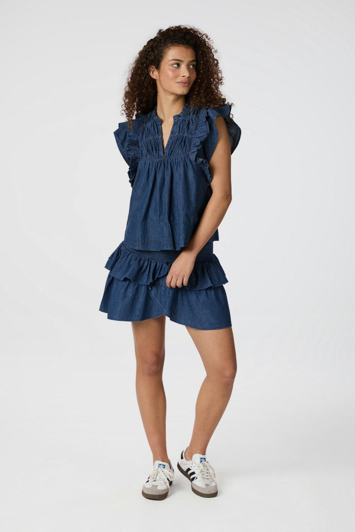 Jayla Denim Top Blue | Topper | Smuk - Dameklær på nett