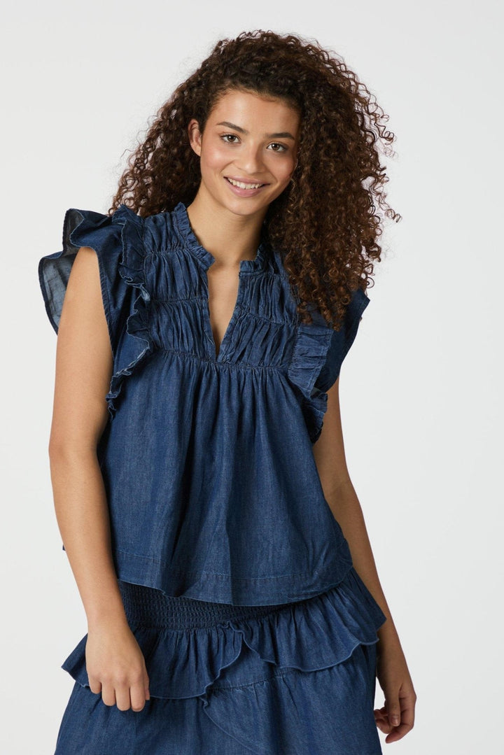 Jayla Denim Top Blue | Topper | Smuk - Dameklær på nett