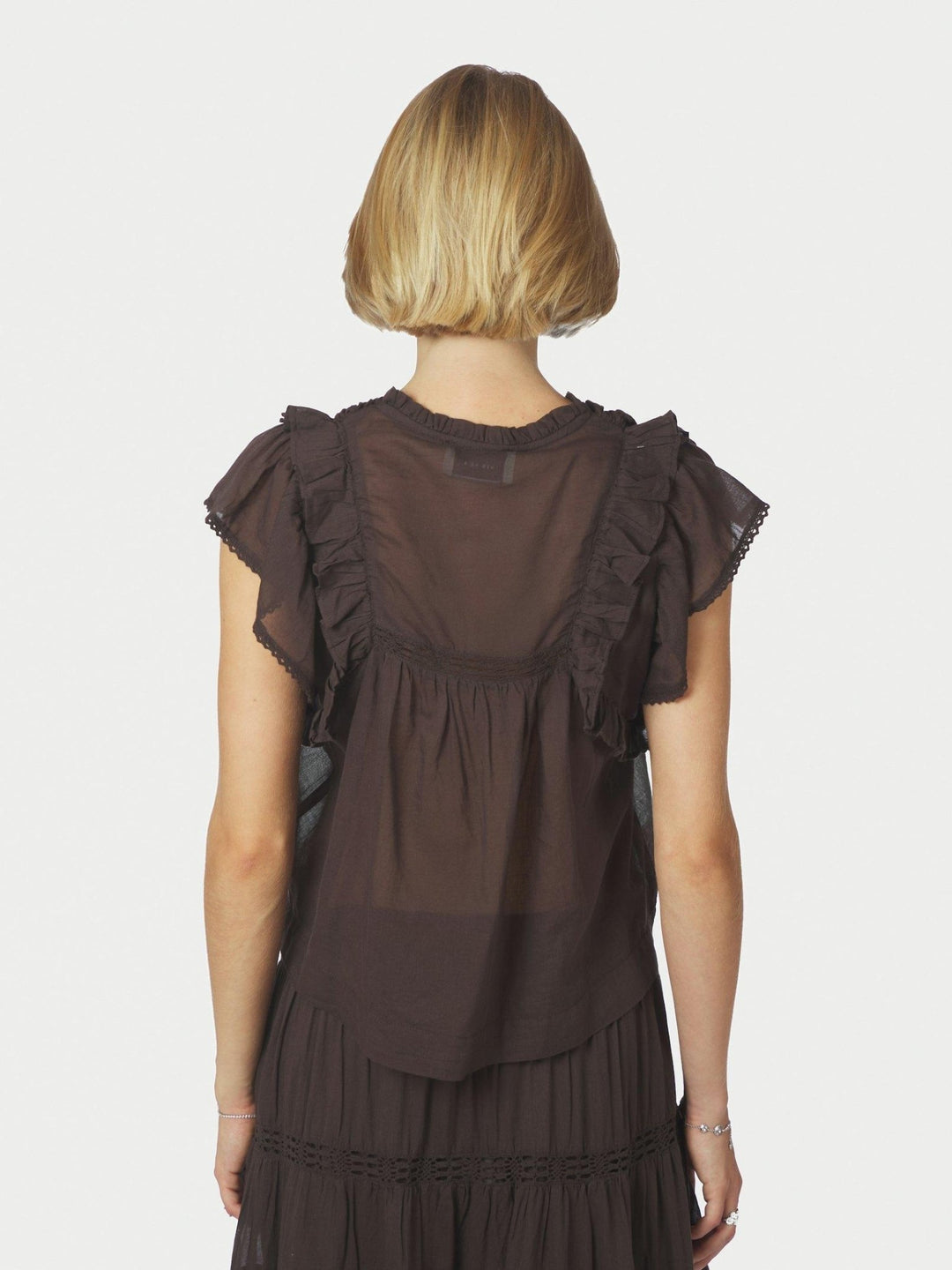 Jayla S Voile Top Dark Brown | Topper | Smuk