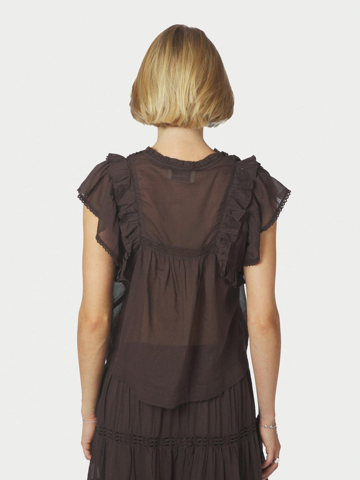Jayla S Voile Top Dark Brown | Topper | Smuk