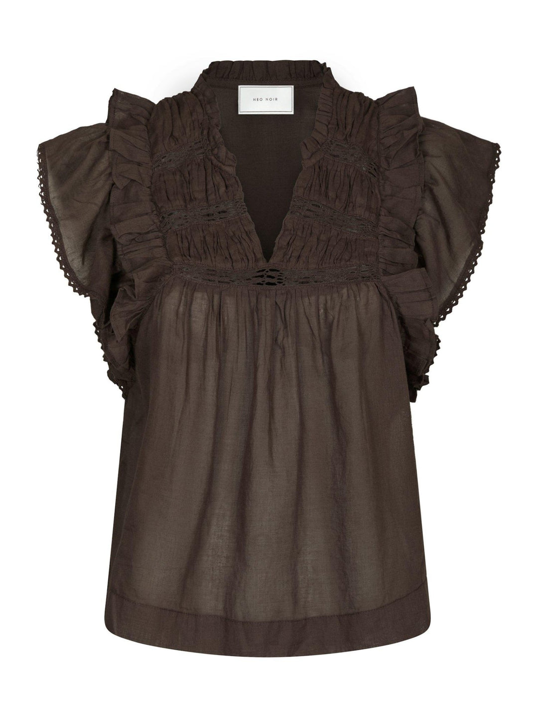 Jayla S Voile Top Dark Brown | Topper | Smuk