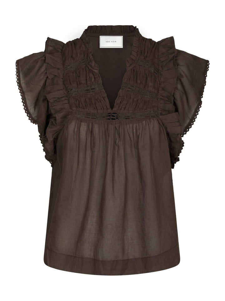 Jayla S Voile Top Dark Brown | Topper | Smuk