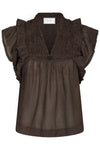 Jayla S Voile Top Dark Brown