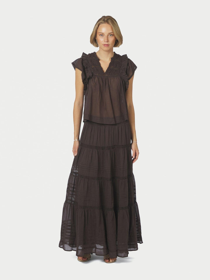 Jayla S Voile Top Dark Brown | Topper | Smuk