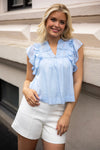 Jayla S Voile Top Light Blue