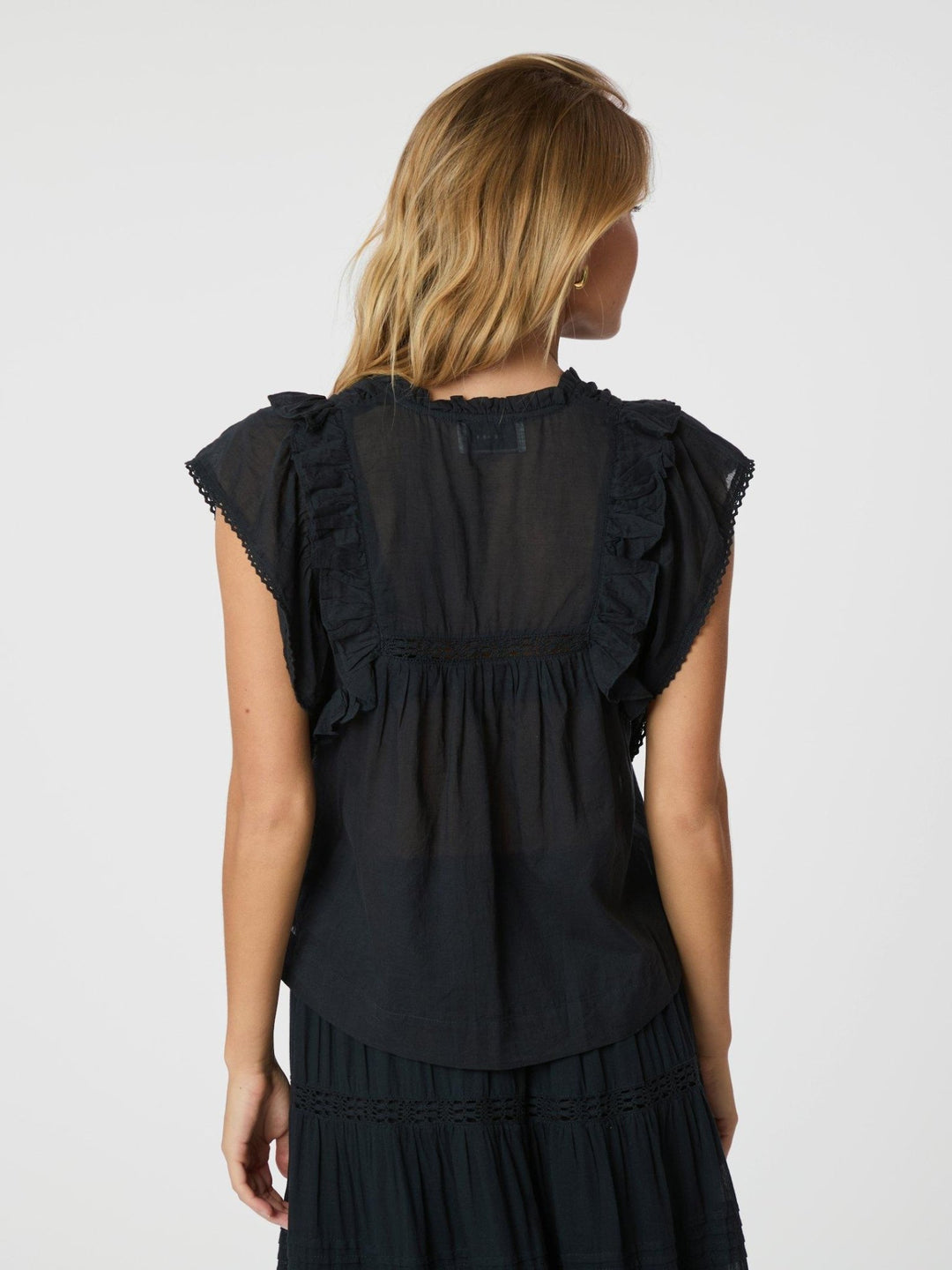 Jayla S Voile Top Navy | Topper | Smuk - Dameklær på nett