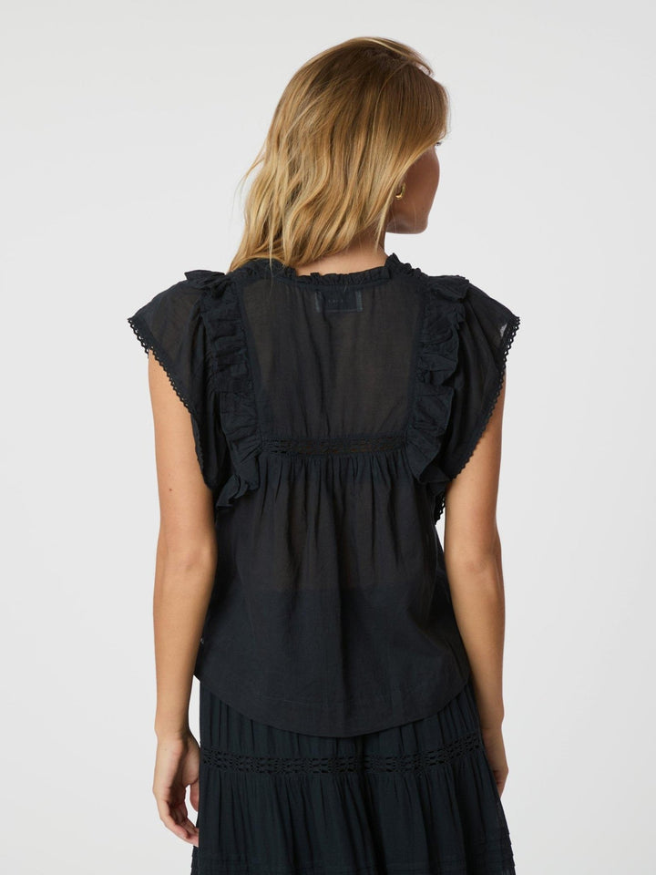 Jayla S Voile Top Navy | Topper | Smuk - Dameklær på nett