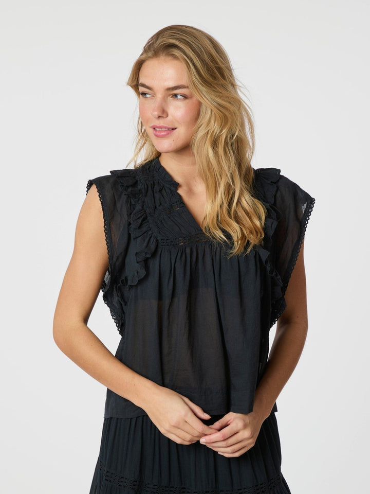 Jayla S Voile Top Navy | Topper | Smuk - Dameklær på nett
