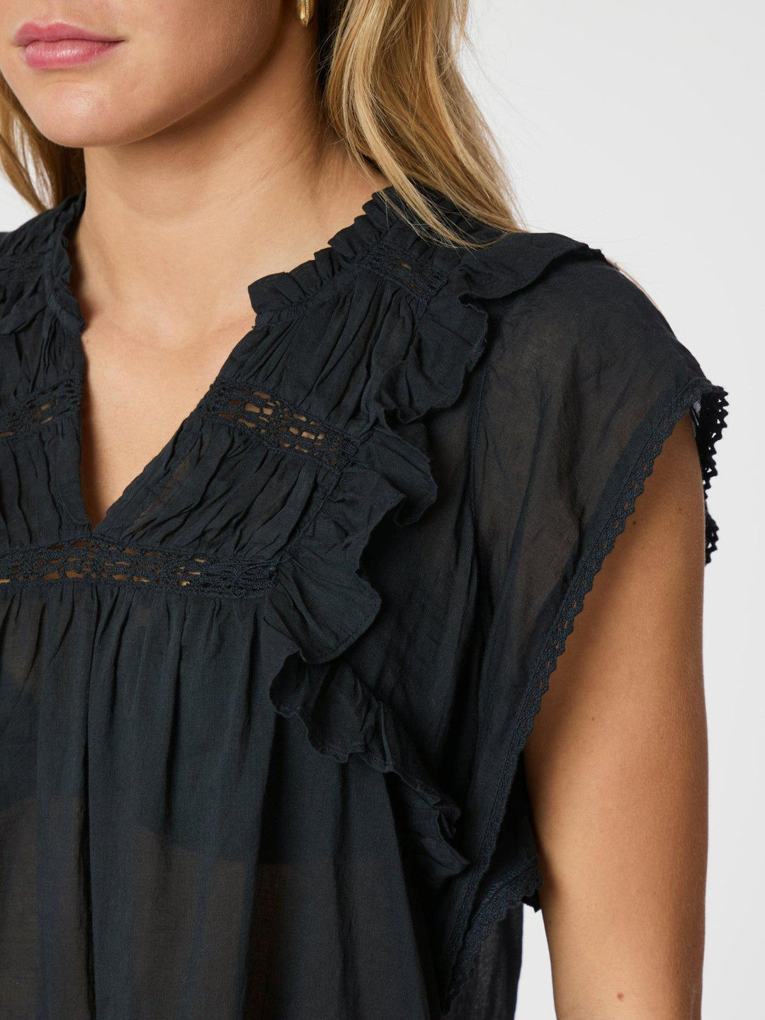 Jayla S Voile Top Navy | Topper | Smuk - Dameklær på nett