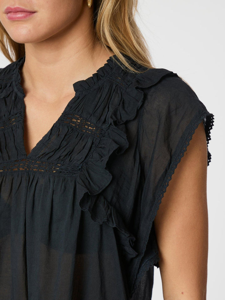 Jayla S Voile Top Navy | Topper | Smuk - Dameklær på nett