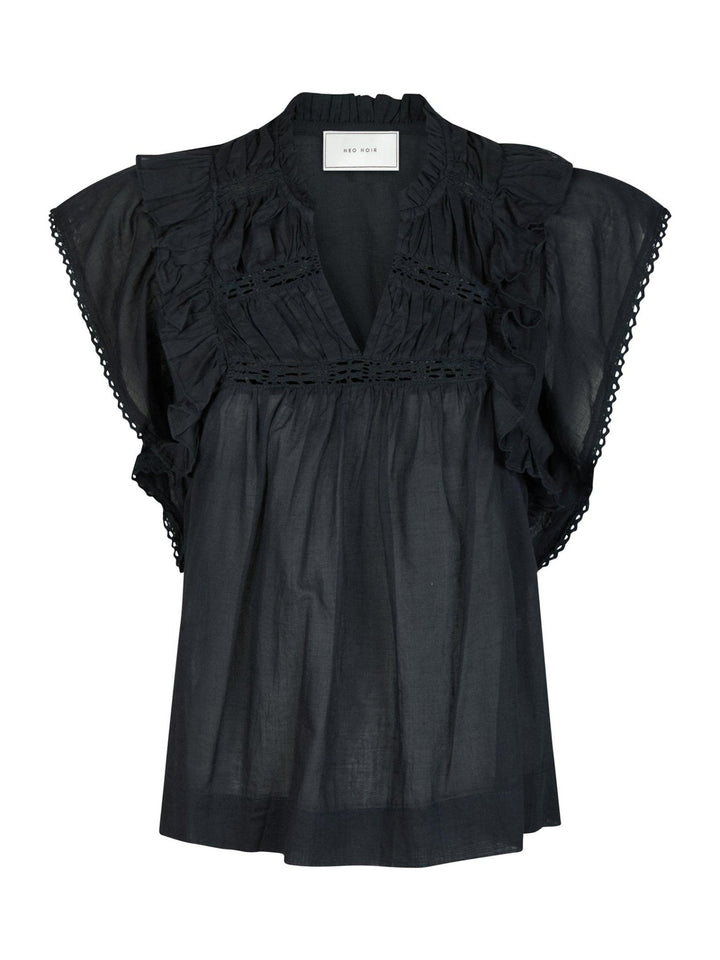 Jayla S Voile Top Navy | Topper | Smuk - Dameklær på nett