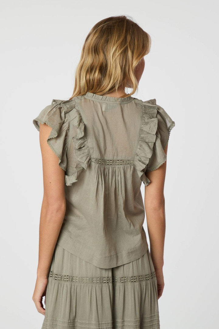 Jayla S Voile Top Smoke Green | Topper | Smuk - Dameklær på nett