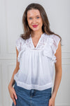 Jayla S Voile Top White