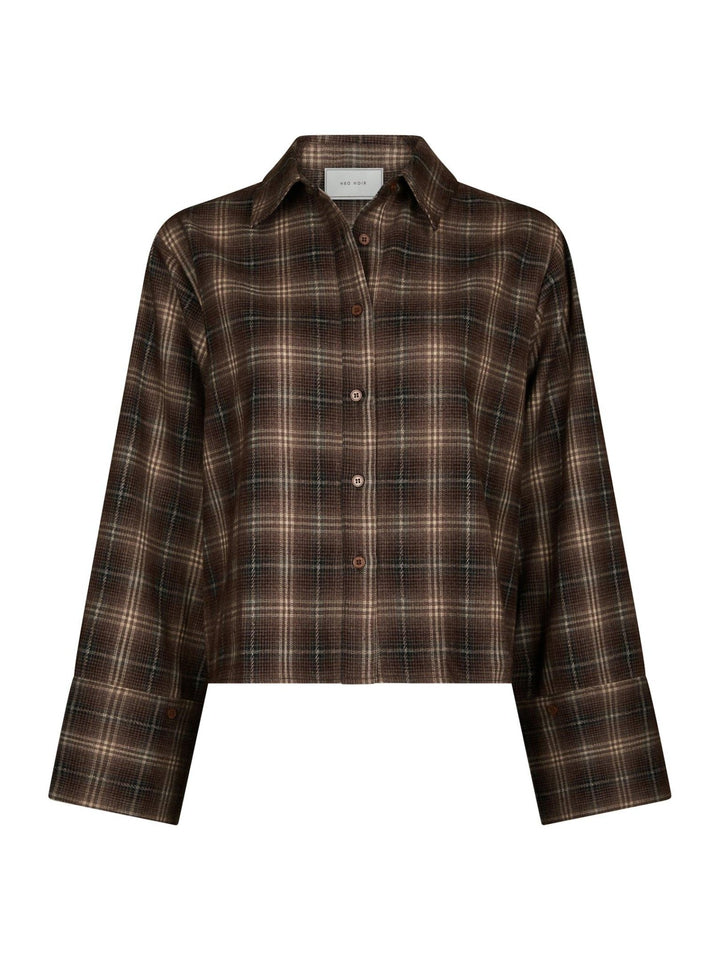 Jaylin Flannel Check Shirt Dark Taupe | Skjorter og bluser | Smuk