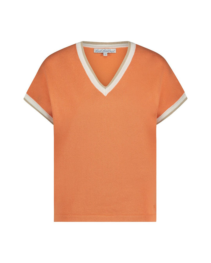 Jerry Vneck Striped Rib Coppertan | Topper | Smuk - Dameklær på nett