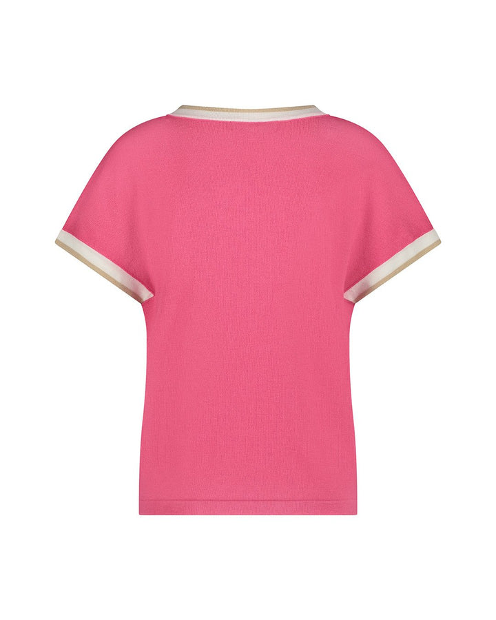 Jerry Vneck Striped Rib Raspberry | Topper | Smuk - Dameklær på nett