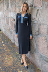 Jersey Dress with Jeans Details Black