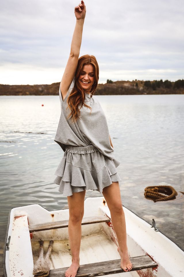Jersey Lux CB t-shirt Grey Melange | Topper | Smuk - Dameklær på nett
