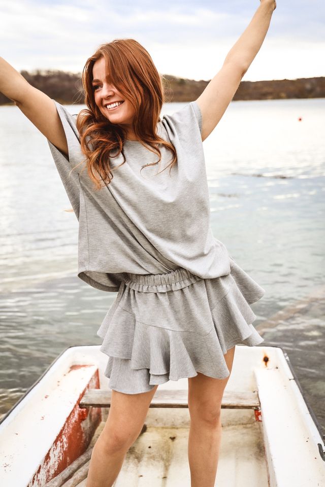 Jersey Lux CB t-shirt Grey Melange | Topper | Smuk - Dameklær på nett
