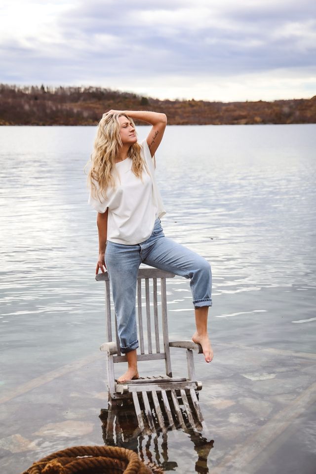 Jersey Lux CB t-shirt Offwhite | Topper | Smuk - Dameklær på nett