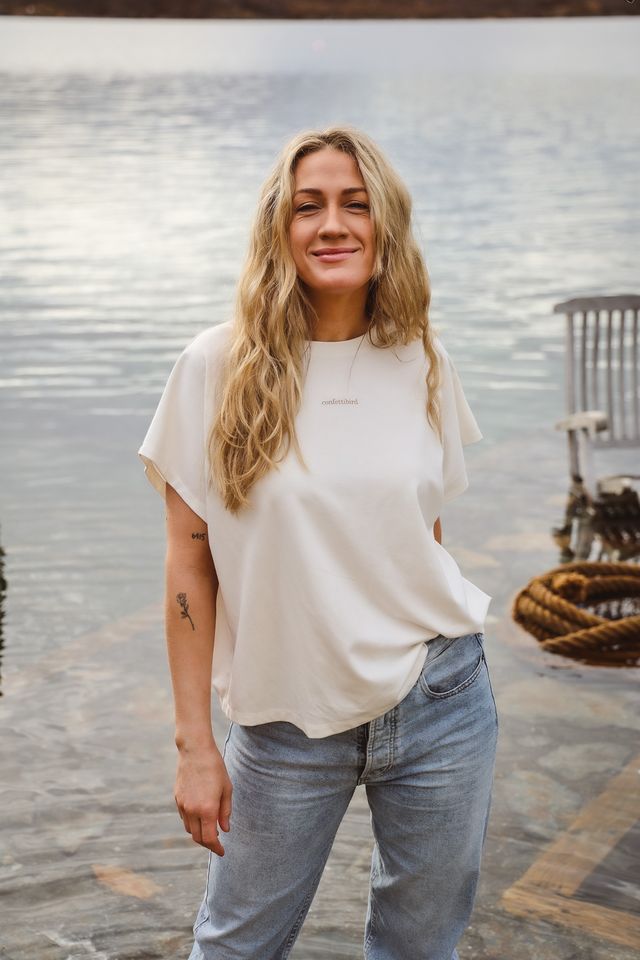 Jersey Lux CB t-shirt Offwhite | Topper | Smuk - Dameklær på nett