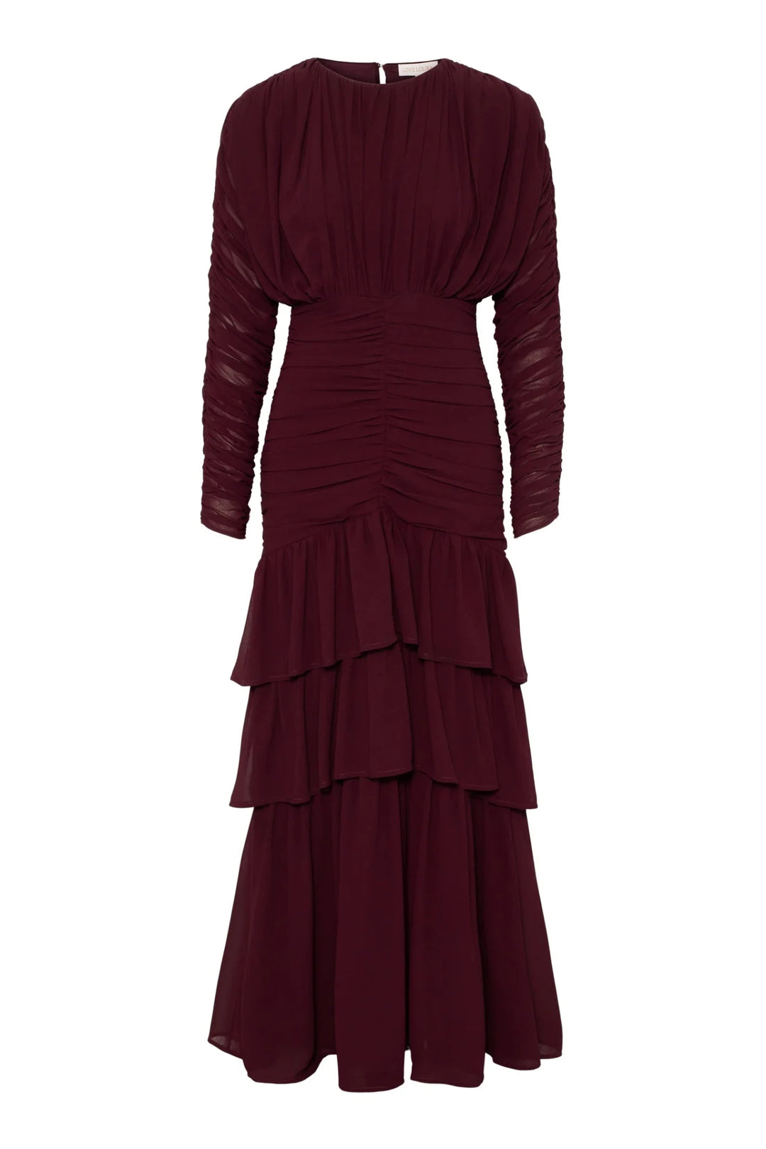 Jessie Long Sleeve Maxi Dress Burgundy | Kjoler | Smuk