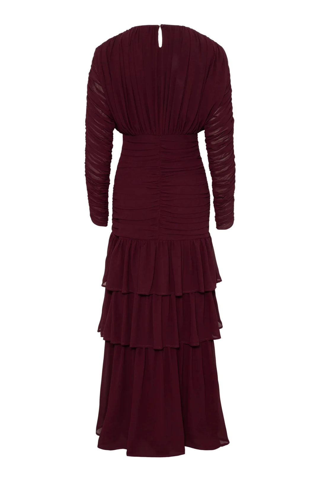 Jessie Long Sleeve Maxi Dress Burgundy | Kjoler | Smuk