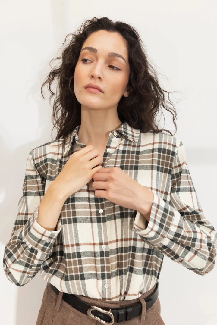 Joan Flannel Shirt Green Check | Skjorter og bluser | Smuk