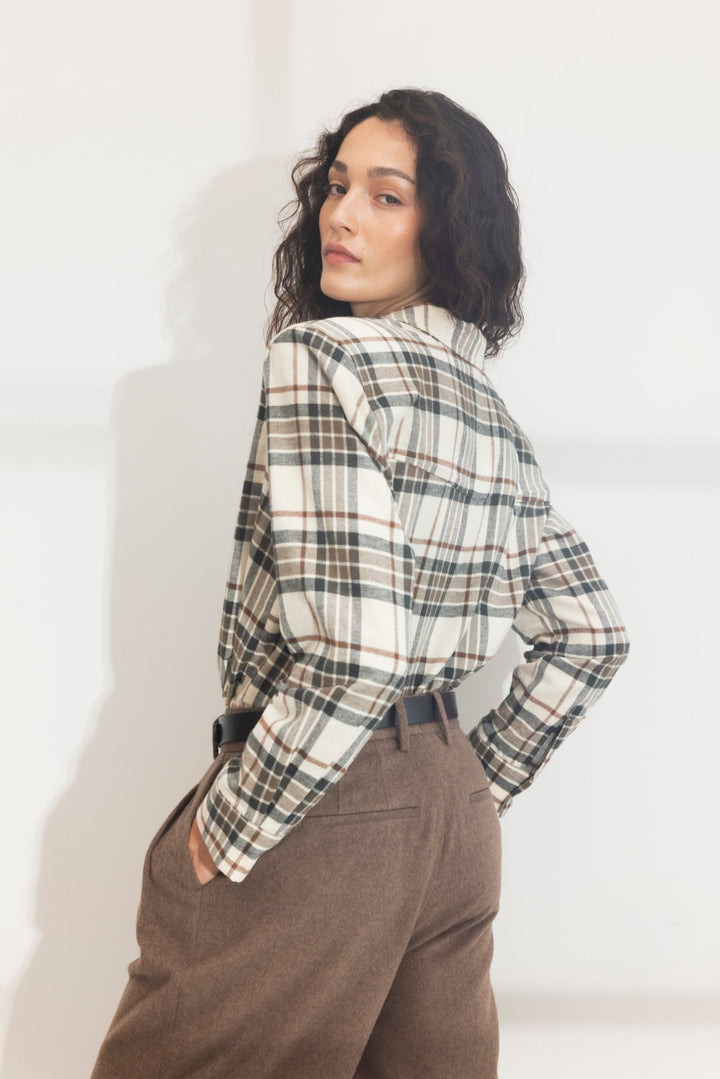 Joan Flannel Shirt Green Check | Skjorter og bluser | Smuk
