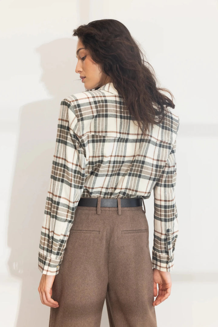 Joan Flannel Shirt Green Check | Skjorter og bluser | Smuk