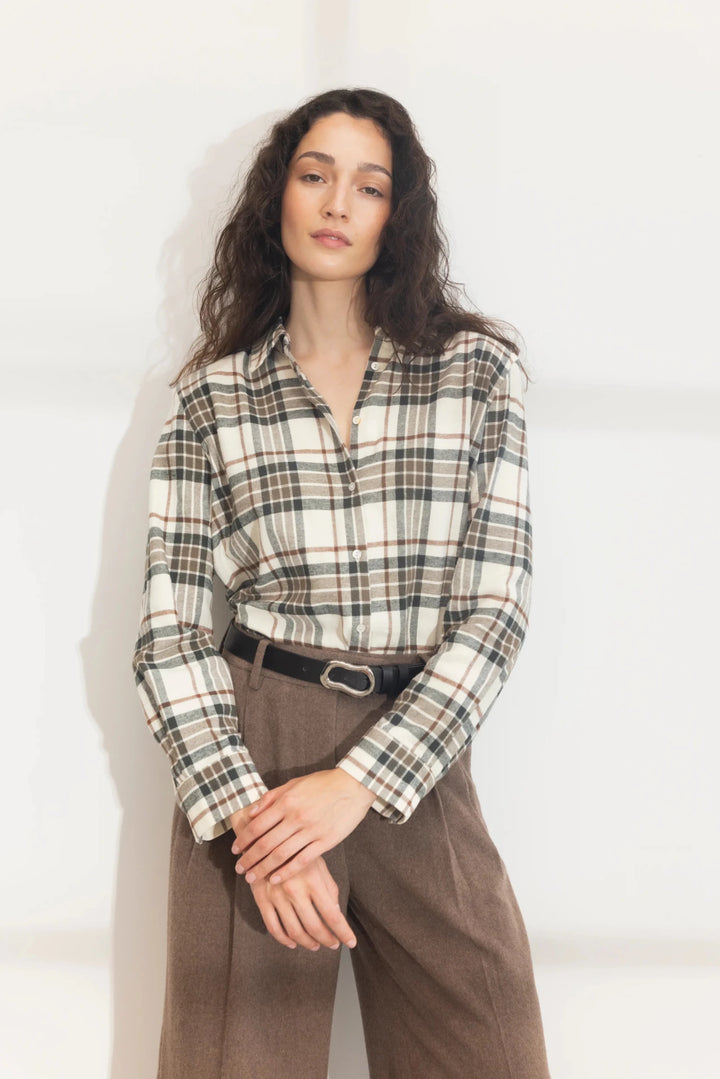 Joan Flannel Shirt Green Check | Skjorter og bluser | Smuk